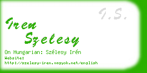 iren szelesy business card